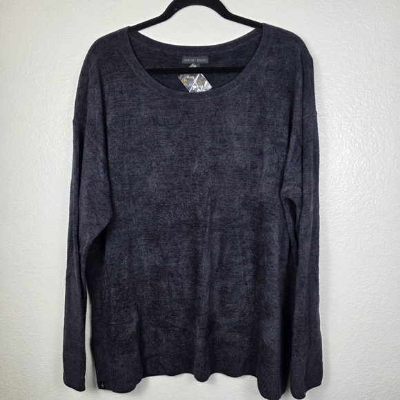 Barefoot Dreams Cozychic Lite Easy Long Sleeve Top and Jogger Set Black Sz 1X - Picture 2 of 15